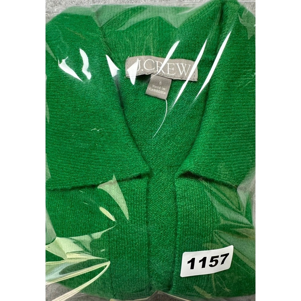 J.CREW V-Neck Sweater Merino Wool & Alpaca Knit Kelly Green Women's Small - Picture 11 of 11
